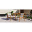 Ensemble de 2 chaises de salle à manger d'extérieur, structure en bois d'acacia couleur teck, osier PE brun, coussin imperméable gris, idéal pour les patios et les jardins
