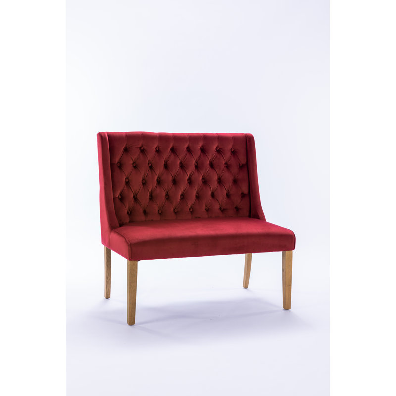Mairead Upholstered Bench, Charcoal, 98cm H x 100cm W x 66 cm D