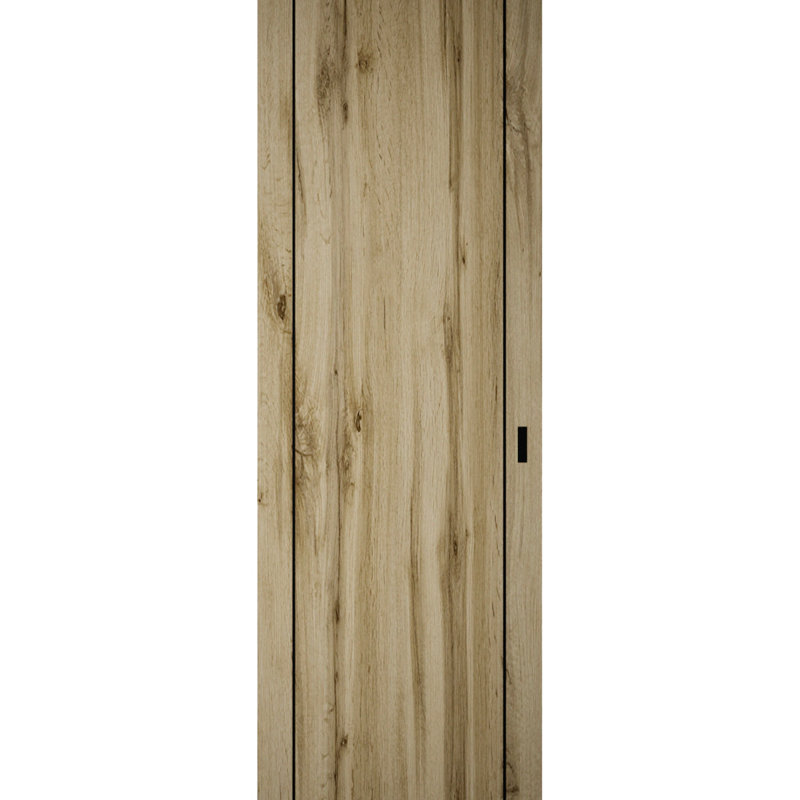 Hidden Barn | Planum 0017 | Sturdy Finished Flush Modern Doors | Magic Concealed Sliding Set, 28 po x 80 po, Chêne