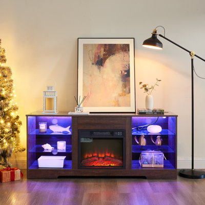 Meuble télé Foyer électrique avec charge USB, lumières DEL, jusqu'à 32-62