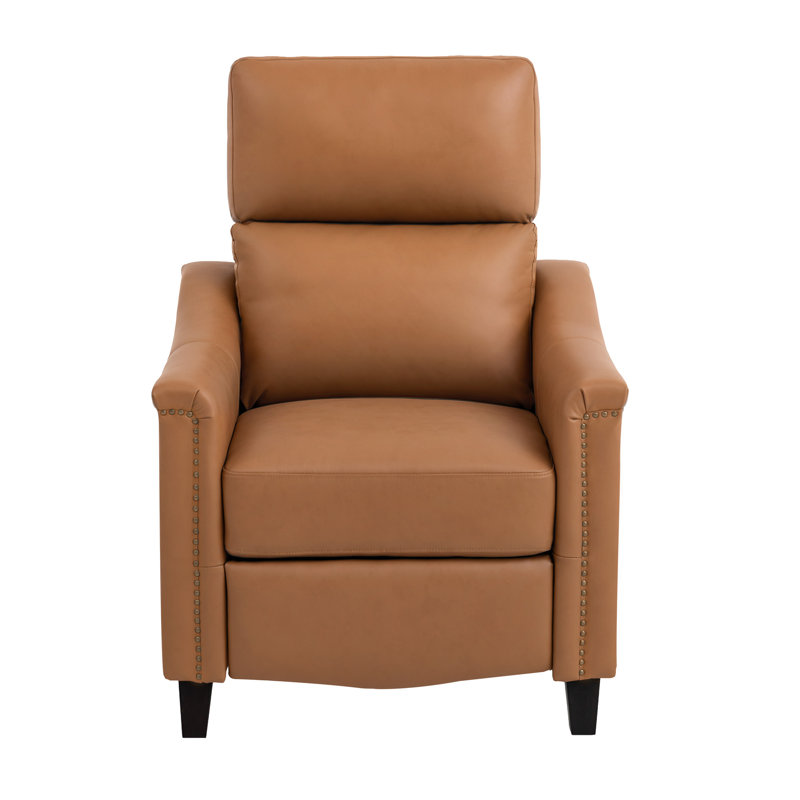 Fauteuil inclinable électrique moderne en cuir véritable Porto, Light Camel Leather Match