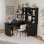 Bureau d'ordinateur en L 2 en 1 avec tiroirs, armoire, tablettes ouvertes, prise de courant-1475669528
