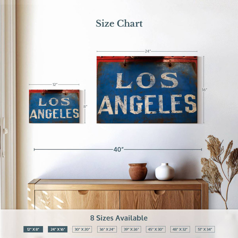 Enseigne rétro Sirci Los Angeles, H 16 po x l 24 po