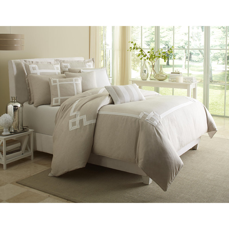 Avenue A Comforter Set - Natural, King Comforter + 5 Shams + 4 Throw Pillows