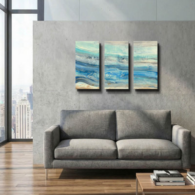 'Ocean Waves' By Albena Hristova Triptych Wall Art, 36" x 24"