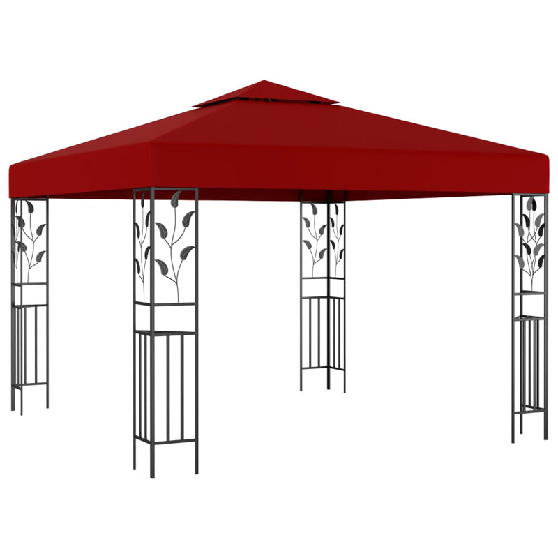 Hovig 3m x 3m Steel Patio Gazebo, Wine Red