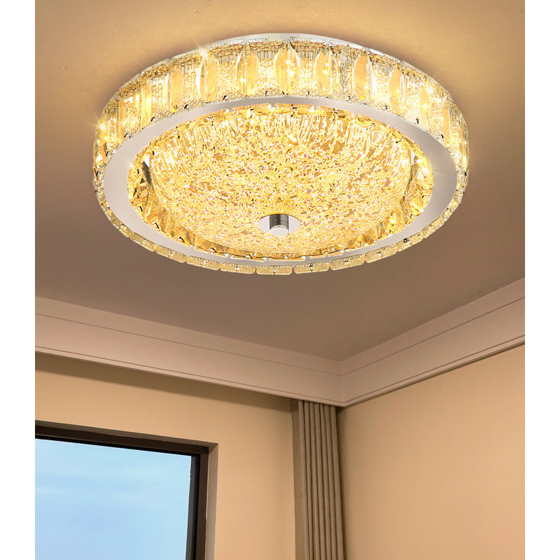 Lustre moderne à DEL 11,8 po, Argent, 5.5" H x 11.8" W x 11.8" D