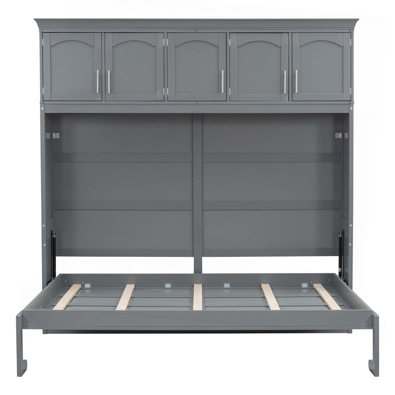 Murphy Bed Wall Bed With Top Cabinets, Queen