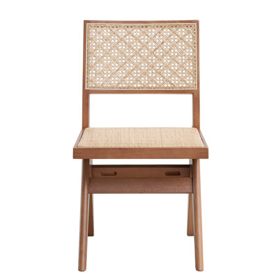 Chaise d'appoint beige et naturelle (ensemble de 2)