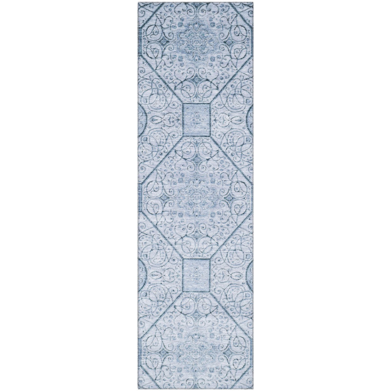 Premium Machine Washable Bucz AMF1748 Geometric Rug, Runner 2'3" x 7'6"
