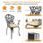 3-Piece Round Table Outdoor Cast Aluminum Dining Set, A Patio and Terrace Essential