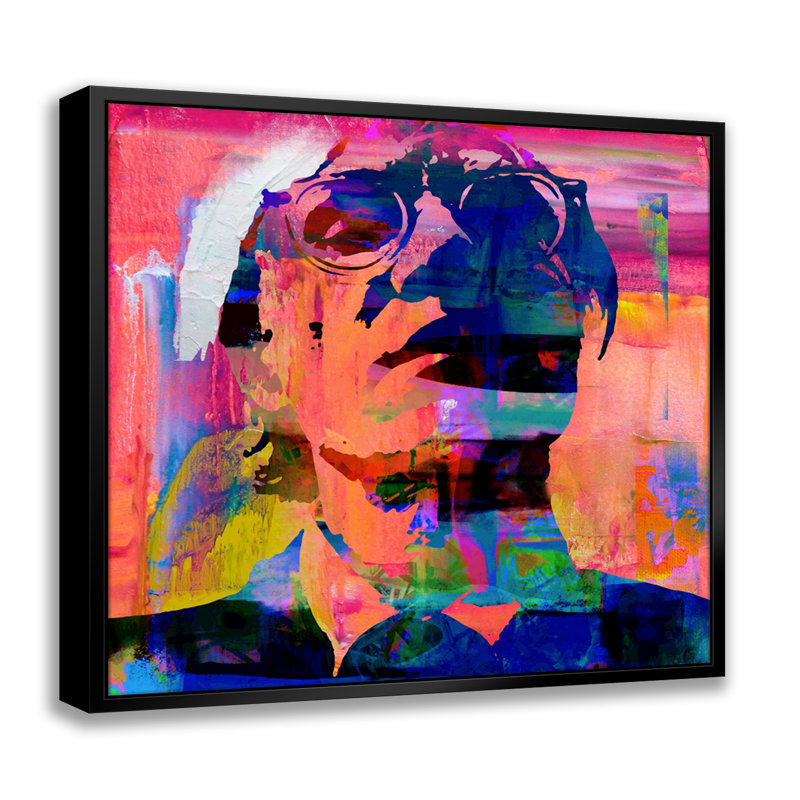 Warhol Selfie Pop Art, estampe numérique sur toile avec cadre flottant vertical, H 18 po x l 18 po