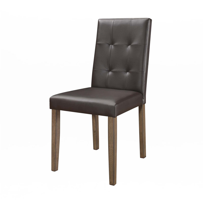 Ensemble de 2 chaises d'appoint avec dossier et siège en similicuir