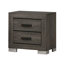 Table de chevet en bois 22 po avec 2 tiroirs Semih, gris foncé