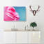Pink Carnation On Blue - Wrapped Canvas Painting-55325495