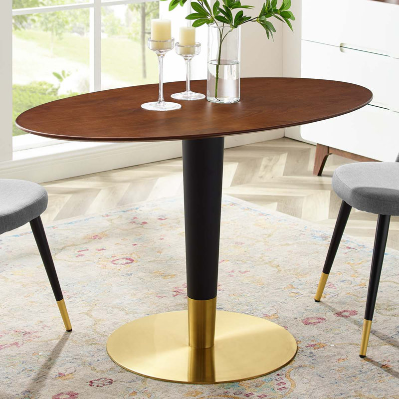 Table de salle à manger Zinque, 29.5", Noyer, L 27,5 po x L 47 po
