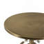 Table d'appoint ronde en fer 11,8 x 11,8 x 28,3 po avec accents floraux dorés et blancs et base en ciment
