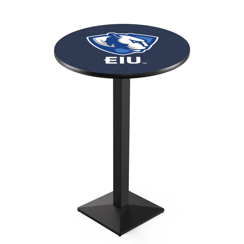 Round Metal Base Dining Table, Black Wrinkle, Eastern Illinois University
