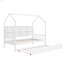 Lit en bois avec couchette, lit pour enfant avec tablette-1452095999