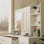 Dressing Table With LED Mirror & Storage Stool, White Vanity Desk With 3-Color & Dimmable Lights