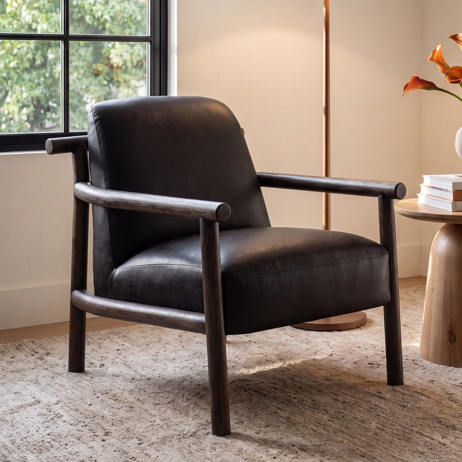 Azoria Genuine Leather Armchair