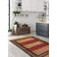 Tapis décoratif en laine de conception unique 3 pi 7 po x 5 pi 7 po noué à la main new age rouge/brun clair