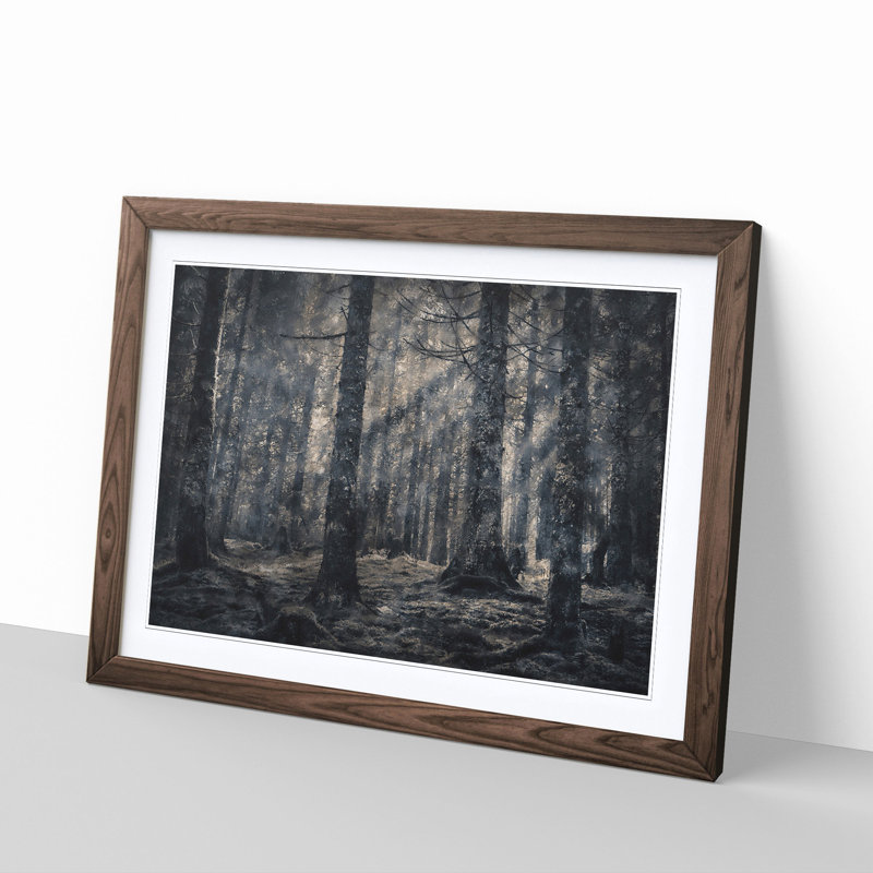 Pine Tree Forest - Picture Frame Graphic Art Print, Walnut, 33cm H x 45cm W x 2cm D