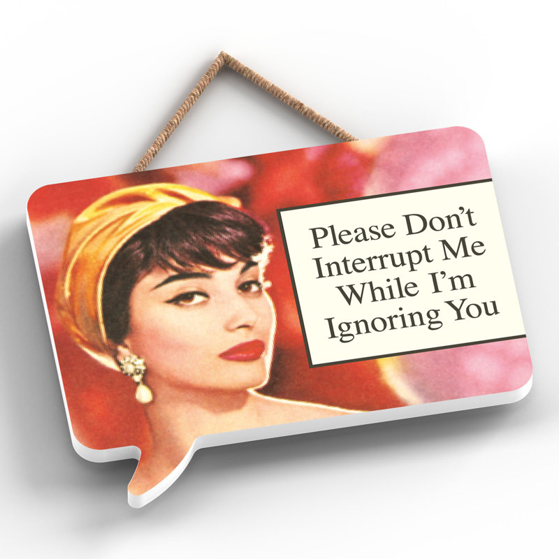 Pinup Please Dont Interupt 1 Piece Wall Art on MDF