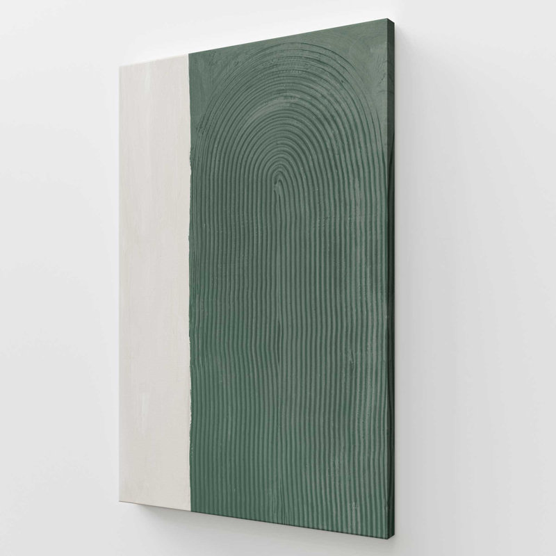 Textured Emerald Echoes v1 Print, Stretched Canvas, 60" H x 40" W x 1.25" D