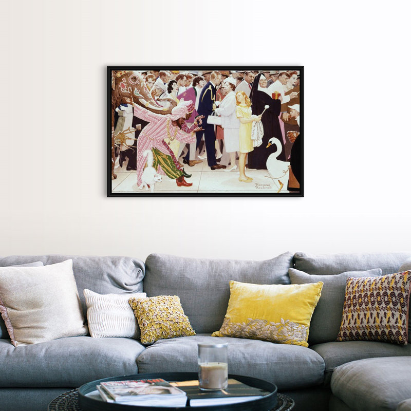 Art mural sur toile The samedi People, H 34 po x l 50 po x P 1,75 po, Cadre flottant noir