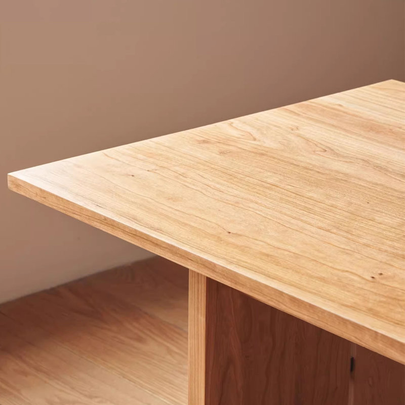 Table longue classique en bois de cerisier durable, H 29,52 po x L 55,11 po x l 27,55 po
