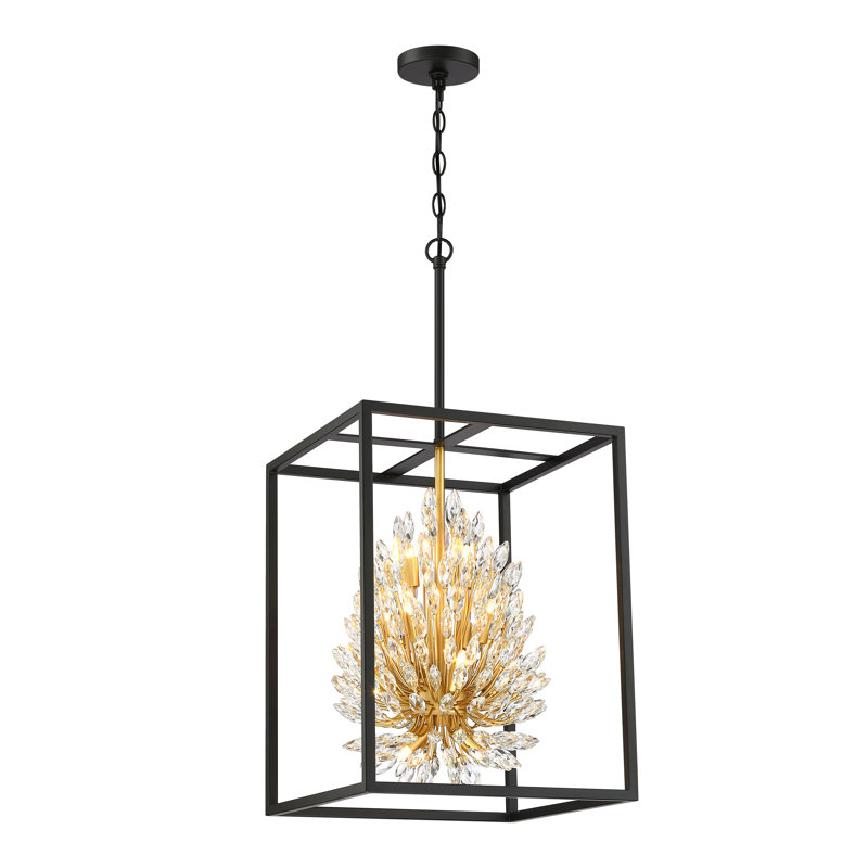 15''w Luxury Crystal Chandelier With Metal Frame