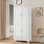 Armoire de rangement Winston Porter de 74,8 po de hauteur avec 4 portes et tablettes réglables pour usages multiples