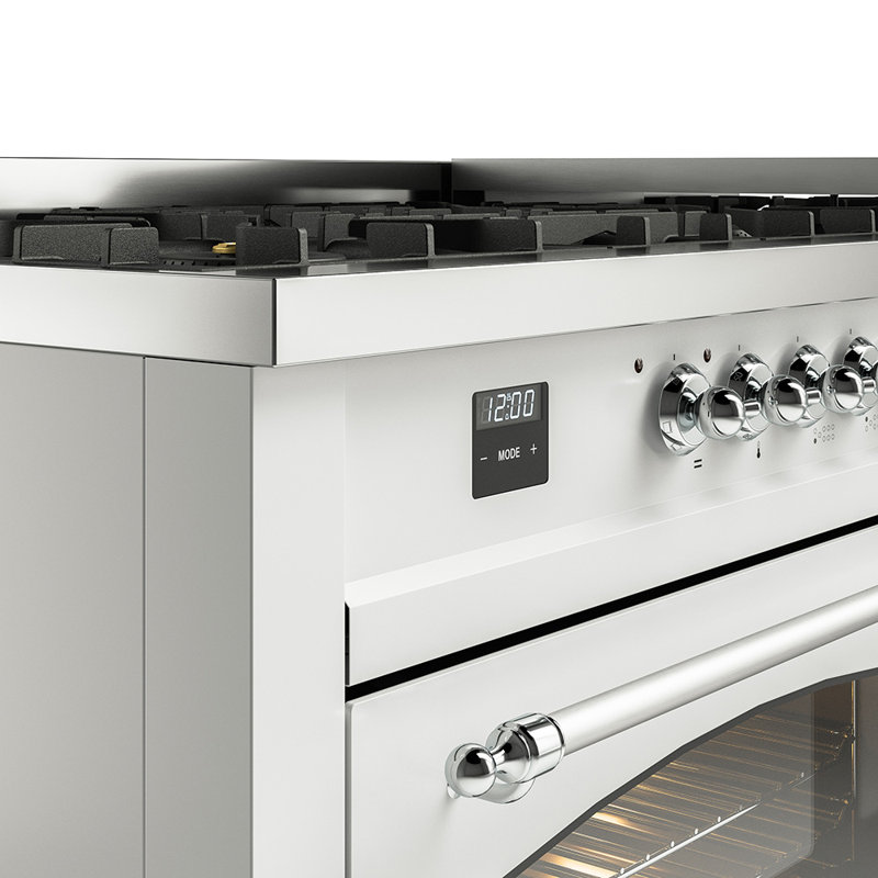 ILVE Nostalgie II 60 Dual Fuel Range, 9 Burners, Griddle, Liquid Propane, RAL Color/Chrome