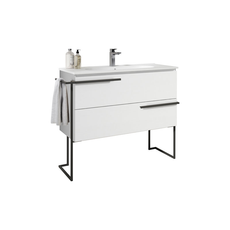 Ensemble de meuble-lavabo simple 28 po Aquilar, Blanc