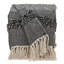Boho Beige And Black Handloom Weave Throw With Decorative Tassels