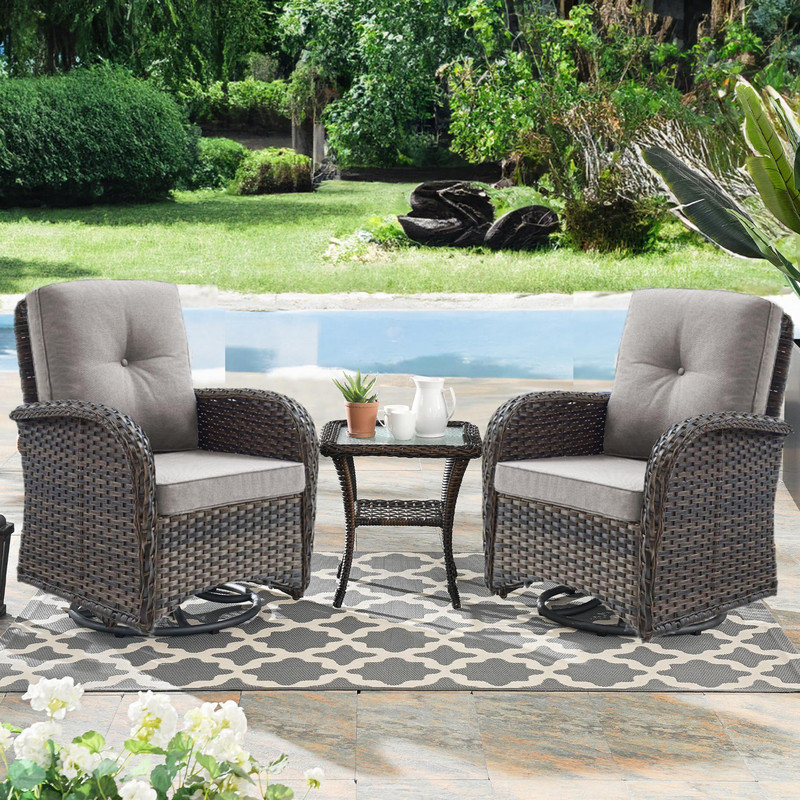 Sooren 2 - Person Patio Conversation Set with Cushions, Gray