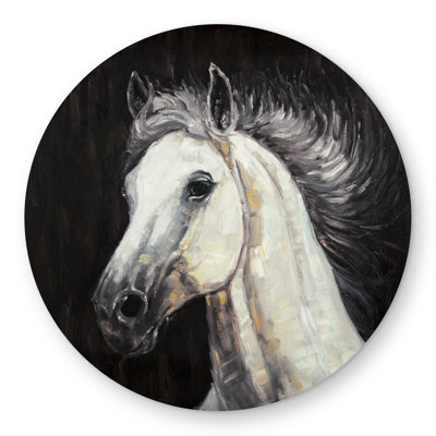 White Star Horse Round Outdoor Area Rug  Western Home Decor