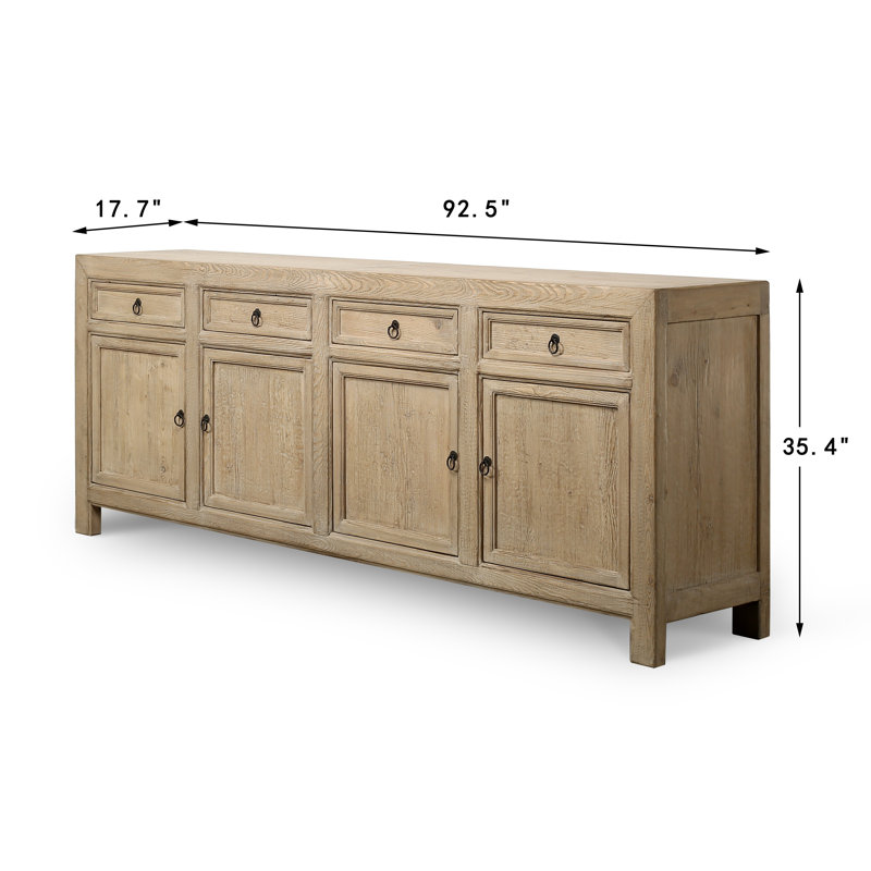 93'' W Solid Wood Sideboard, Natural