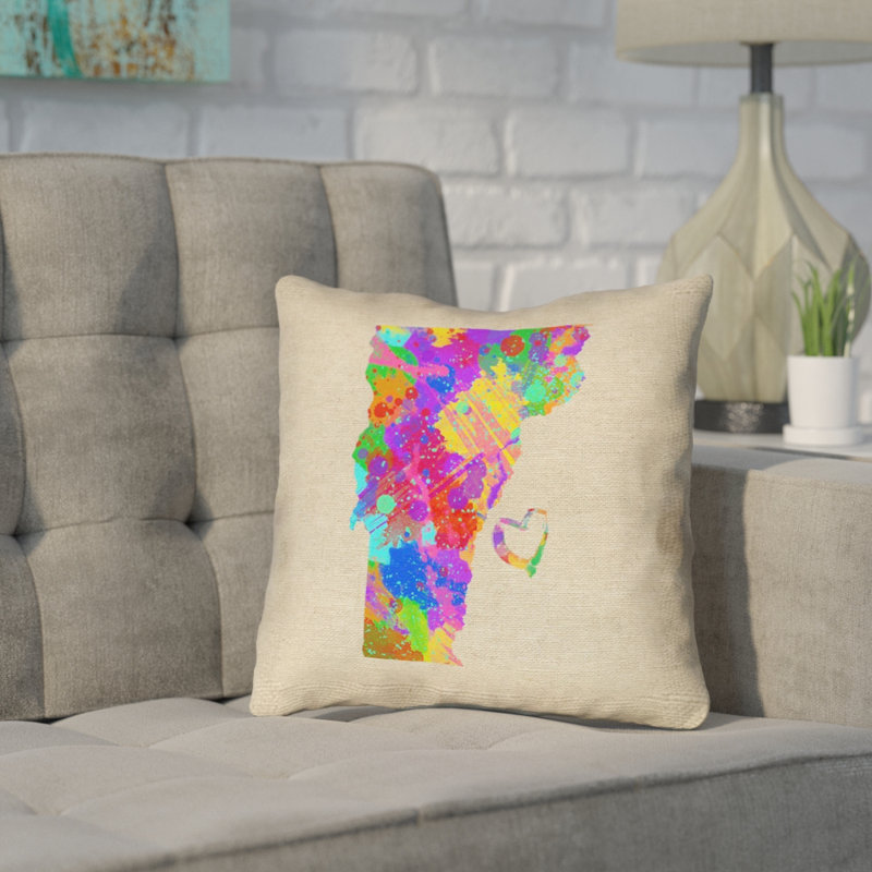 «Katelyn Smith Vermont Love», impression recto verso, 14 po x 14 po, Sergé de coton, Housse