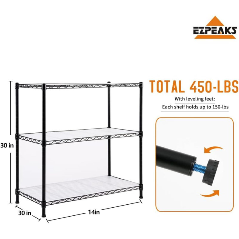 Rayonnage à 3 tablettes Rona, Noir