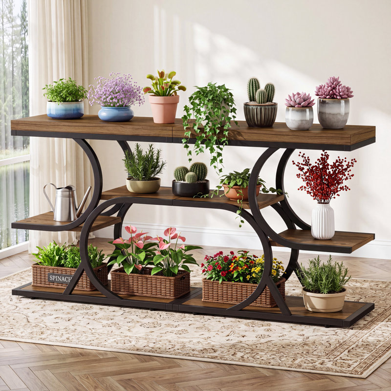 4-Tier Narrow Side Table, White