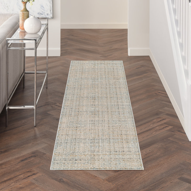 Tapis de couloir gris tissé à la machine Ballu, Tapis de couloir 2 pi 3 po x 10 pi