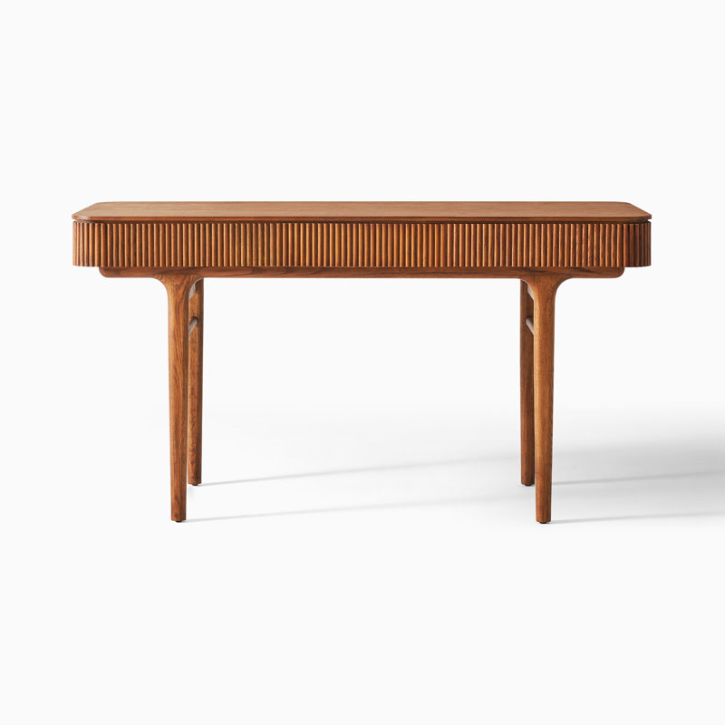 Bureau d'écriture HERNEST 59 po Mid-Century, Chêne brun