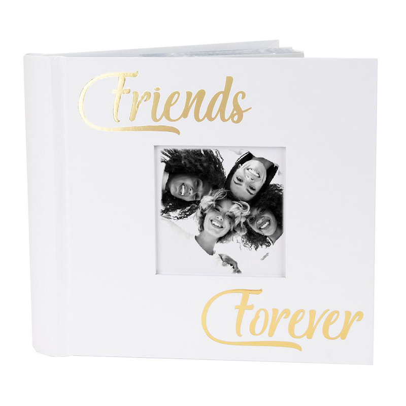 Modern Photo Album with Foil Text - Holds 80 4x6 Pictures, Friend Forever