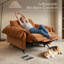  Fauteuil inclinable électrique surdimensionné 48 po avec ports USB-A et USB-C, accoudoirs coussinés et repose-pieds allongé, brun Sienna-1491186230