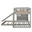 Lit superposé simple au-dessus de simple avec deux tiroirs et une glissière, gris (escalier SKU: LT100156AAE)