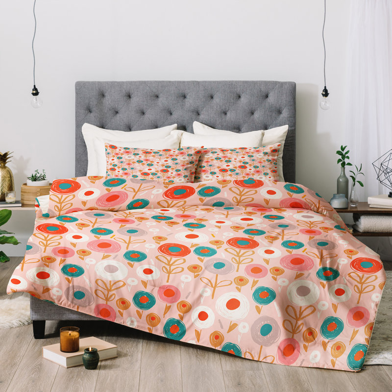 Ensemble d’confort floral kendall de crayon wendy, Édredon simple + 1 taie d'oreiller standard