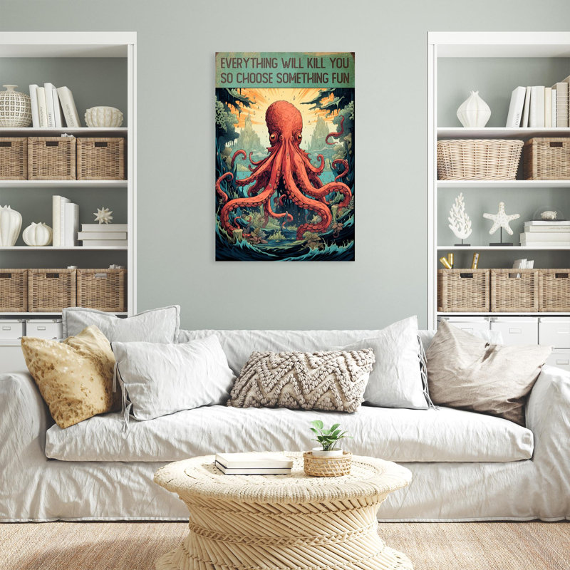 Abihail " Octopus Choose Something Fun ", 14" H x 11" W x 1.25" D