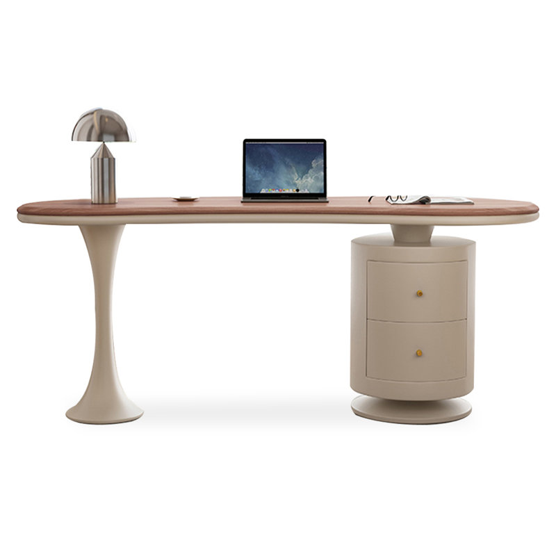Bureau ovale avec 2 tiroirs, H 29,5 po x l 55,1 po x P 23,6 po